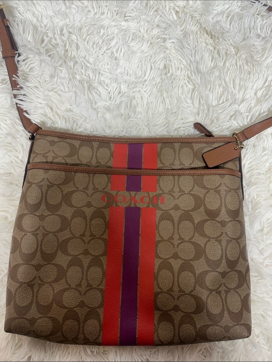 Coach Handbags - Coach Varsity Stripe Large File Rowan Crossbody Bag Purse